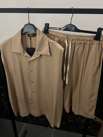 Coordinato Smanicato Casual Beige