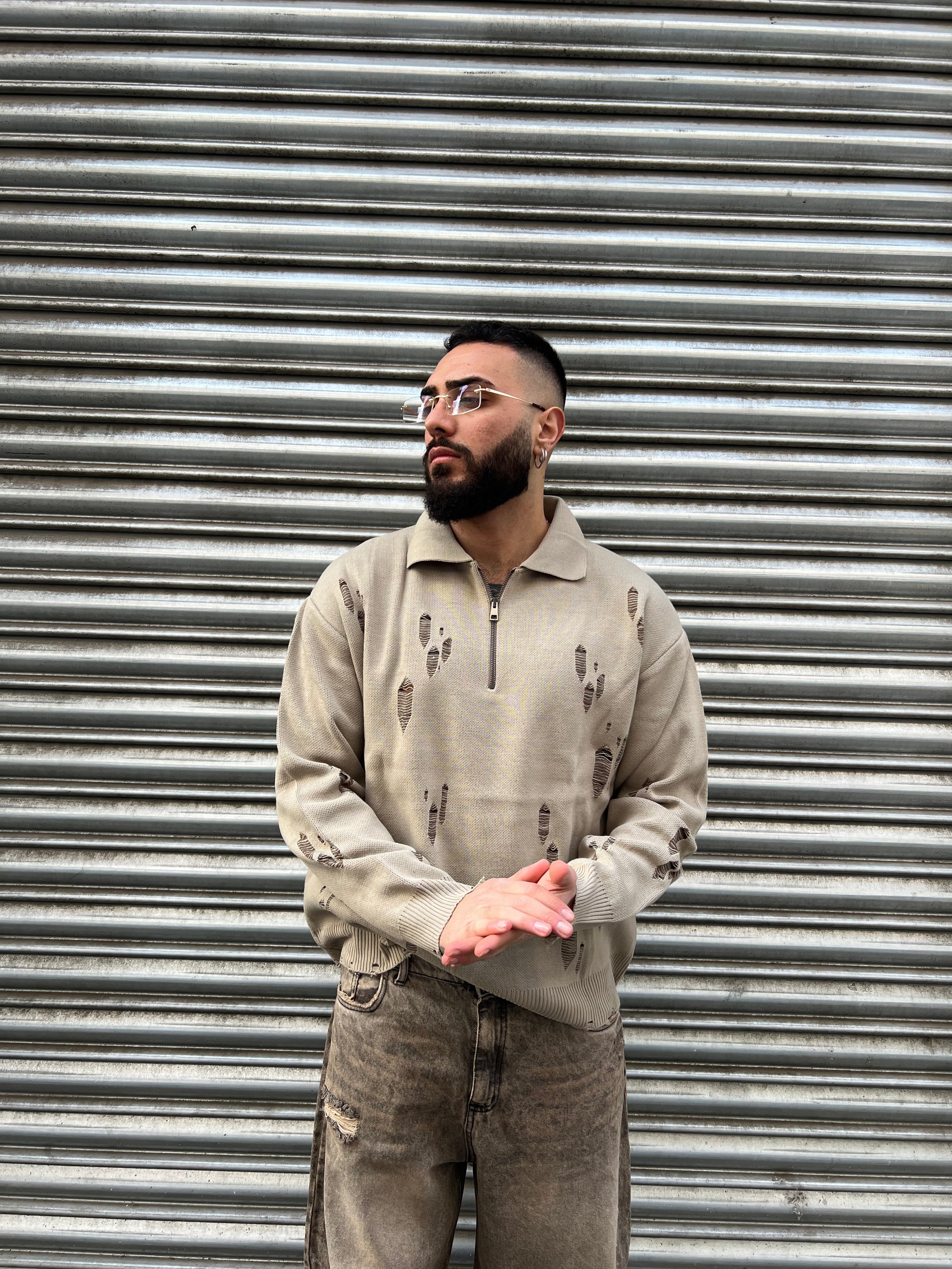 POLO ABRASIONE BEIGE