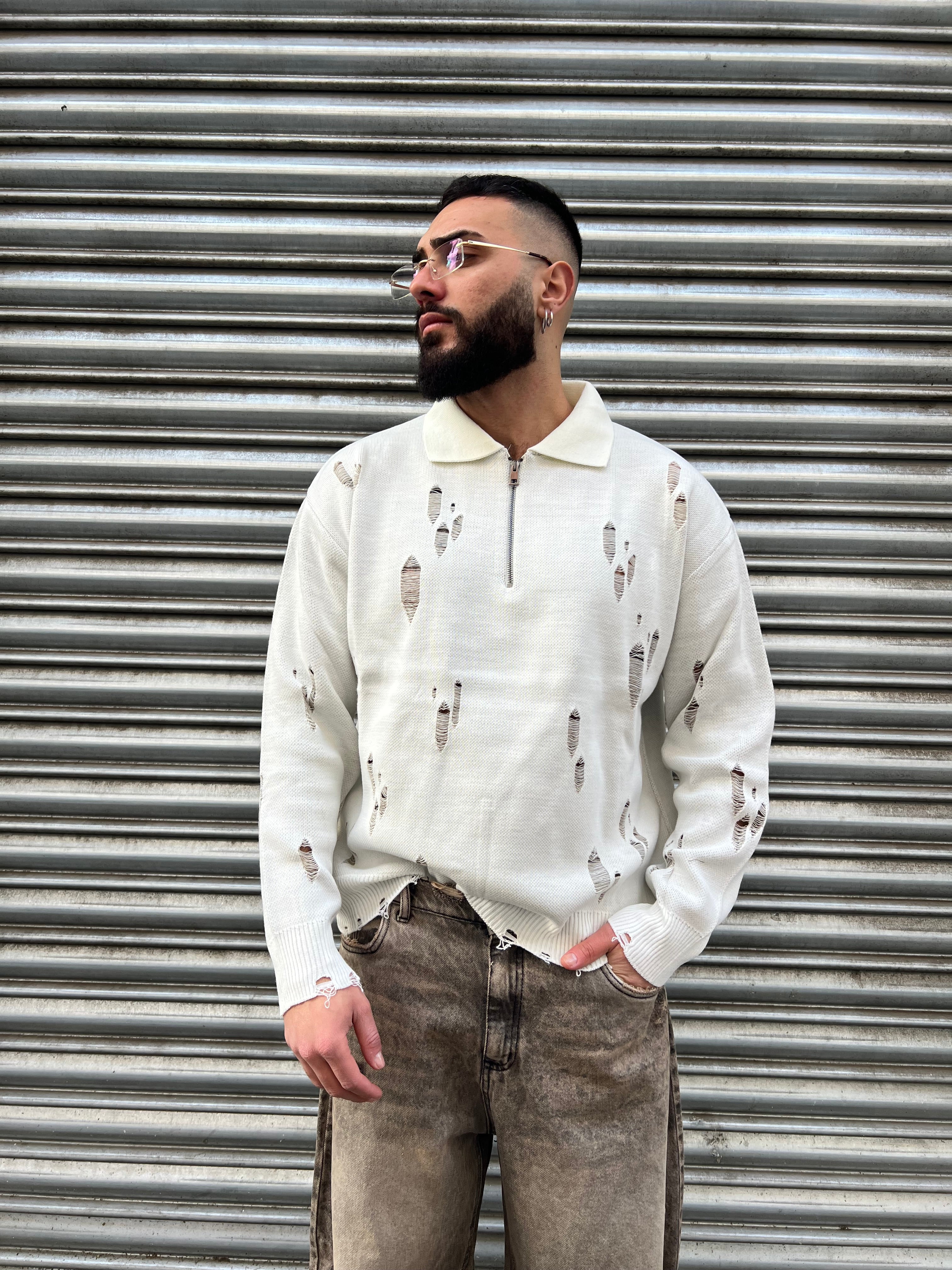 POLO ABRASIONE PANNA