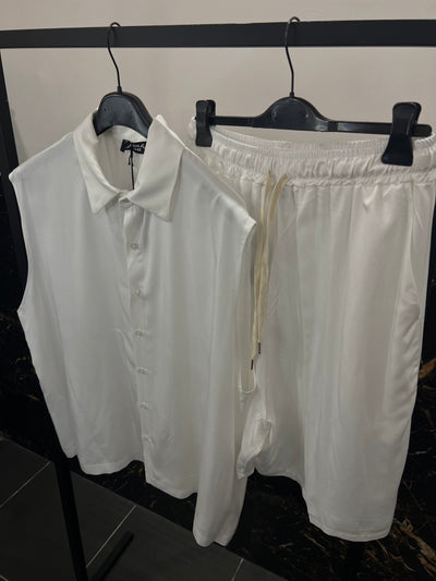 Coordinato Smanicato Casual Bianco