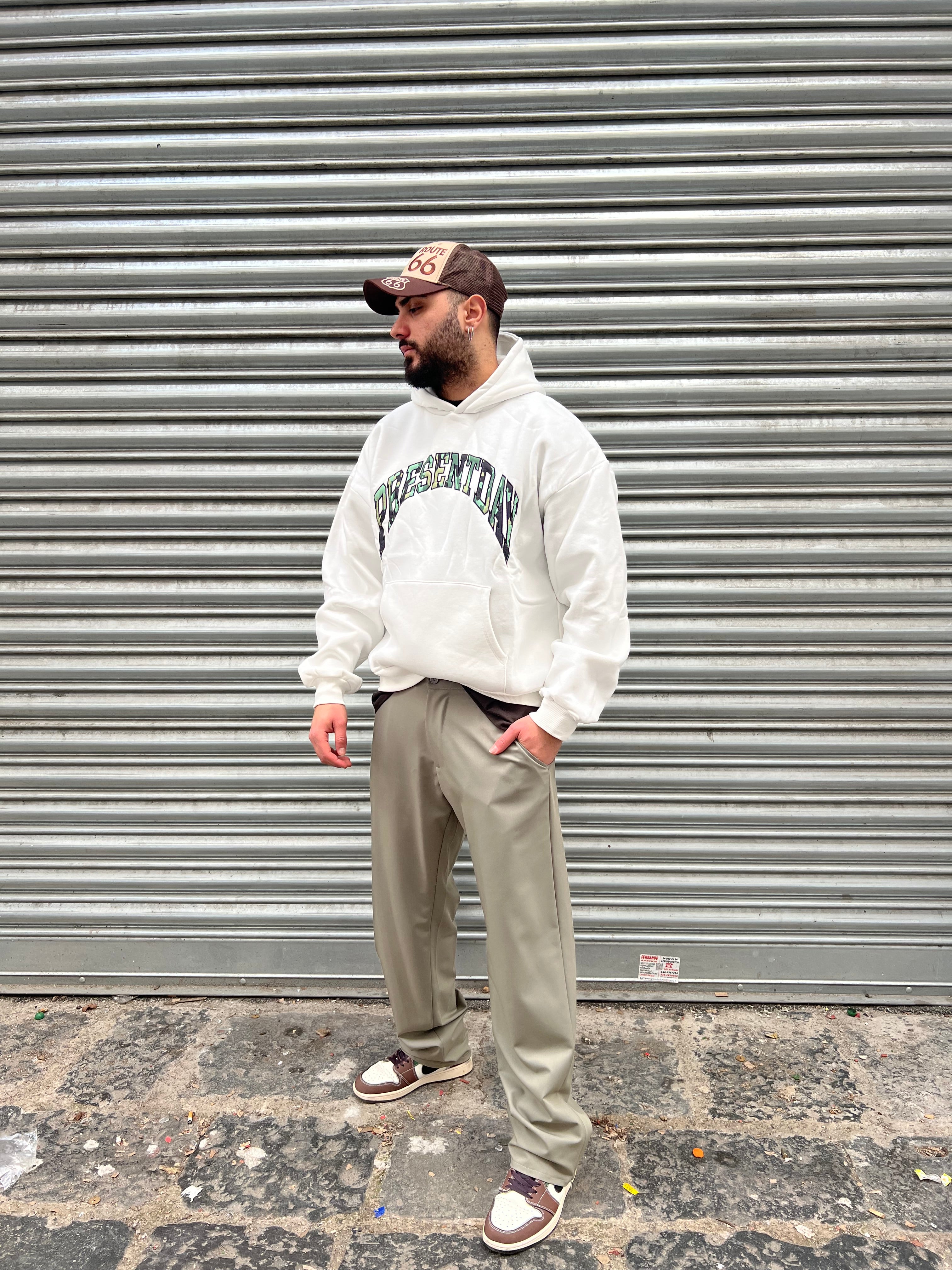 FELPA CON SCRITTA MIMETICA